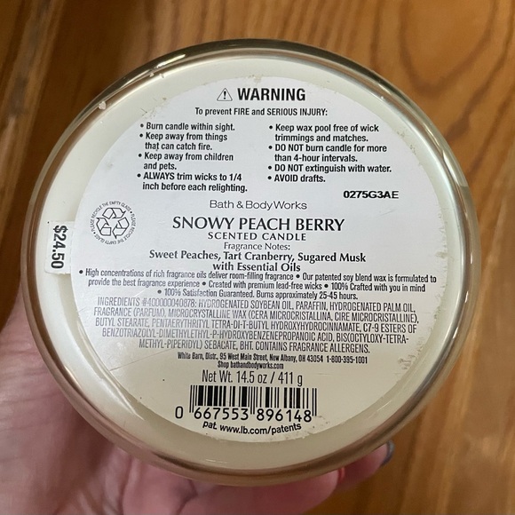 Bath & Body Works Silver 3-Wick Candle - Picture 2 of 3